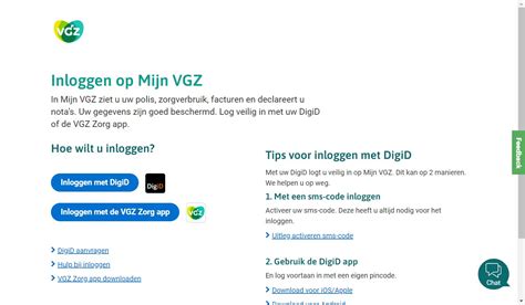 inloggen mijn vgz